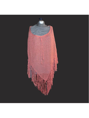 Women's Kensie Coral Crochet Poncho One Size